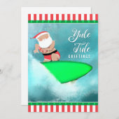 Funny Hawaii Surfing Beach Cartes de Noël (Devant / Derrière)