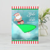 Funny Hawaii Surfing Beach Cartes de Noël (Debout devant)