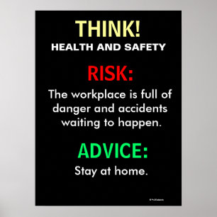 Funny Health and Safety Kantoor Sign en Poster