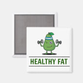 Funny Healthy Fat Exercising Avocado Magneet (Voorkant / Achterkant)