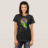 Funny Heart Baseball Autisme Awareness Support Lov T-shirt (Voorkant volledig)