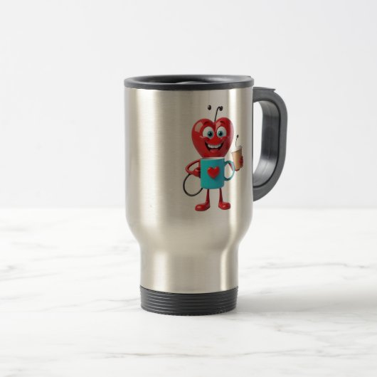 Funny Heart Coffee Mug Reisbeker (Voorkant rechts)
