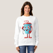 Funny Heart Coffee Sweatshirt (Devant entier)