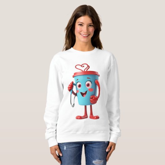 Funny Heart Coffee Sweatshirt (Devant entier)