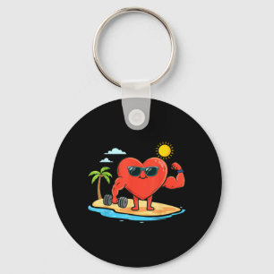 Funny Heart Fitness Gym Workout Gewichtheffen Sleutelhanger