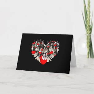Funny Heart Love Boston Terrier Valentines Day Bedankkaart