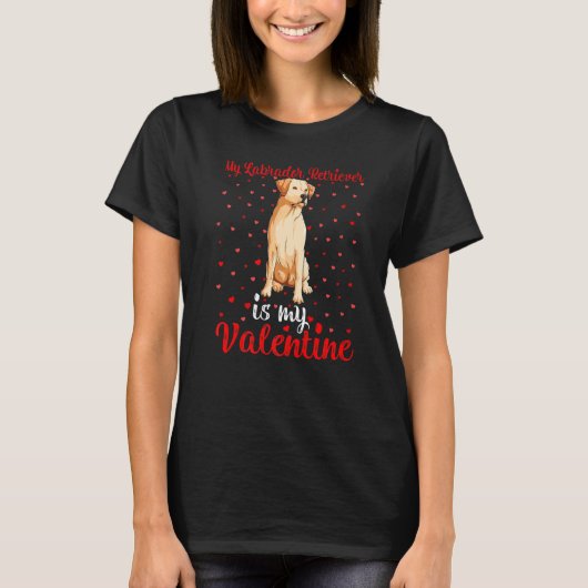 Funny Heart Love My Labrador Retriever is My Valen T-shirt (Voorkant)