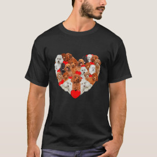 Funny Heart Love Poodle Valentijnsdag Gift T-shirt