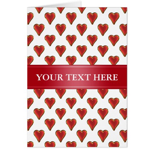 Funny Heart Pattern gold red + your backgr. & text (Devant)