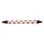 Funny Heart Pattern Red Gold + uw achtergrond Zwarte Inkt Pen (Voorkant)