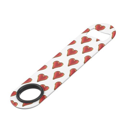 Funny Heart Pattern - rood goud + uw achtergrond Speed Flessenopener (Voorkant Gekanteld)