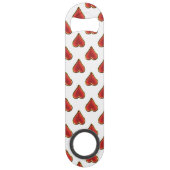 Funny Heart Pattern - rood goud + uw achtergrond Speed Flessenopener (Achterkant)