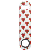 Funny Heart Pattern - rood goud + uw achtergrond Speed Flessenopener (Voorkant)
