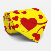 Funny Heart Pattern V + uw achtergrondkleur en tek Stropdas (Opgerold)