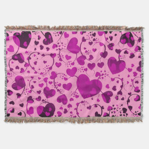 Funny Heart Pattern VI + uw achtergrondkleur Deken
