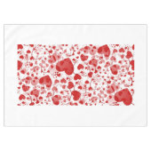 Funny Heart Pattern VII - rood wit + jouw idee Tafelkleed (Voorkant (Horizontaal))