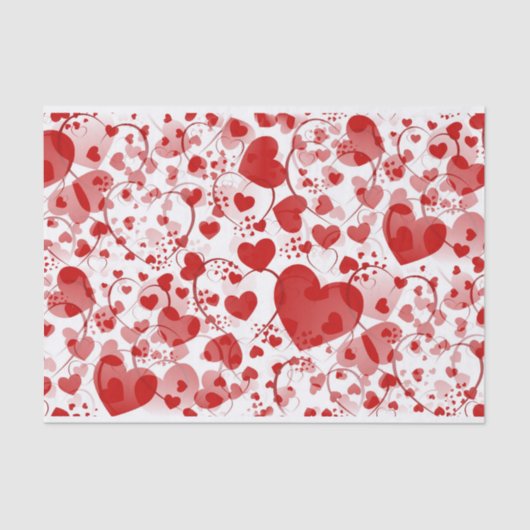 Funny Heart Pattern VII - rood wit + jouw idee Tissuepapier (Voorkant)