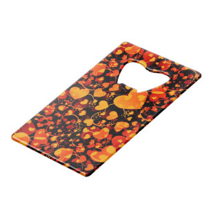 Funny Heart Pattern VIII - zwart rood geel Kredietkaart Flessenopener