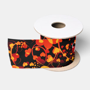 Funny Heart Pattern VIII - zwart rood geel Lint