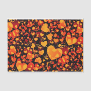 Funny Heart Pattern VIII - zwart rood geel Tissuepapier