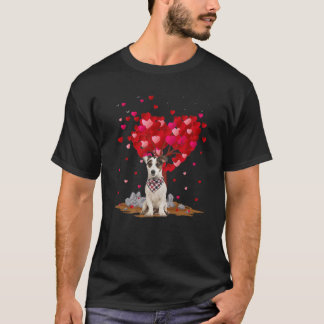 Funny Heart Shape Jack Russell Terrier Dog Valenti T-shirt