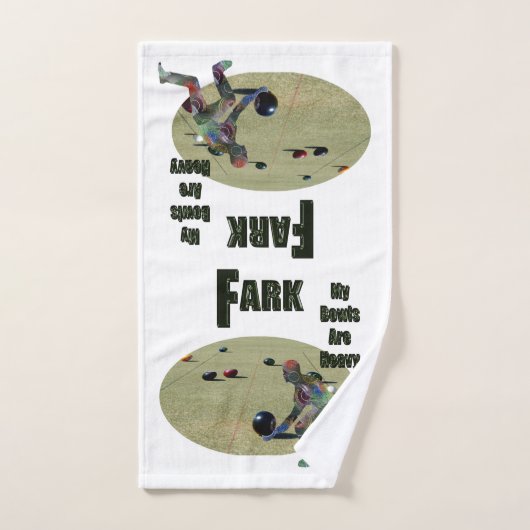 Funny Heavy Lawn Bowls Design, Hand Towel Handdoek (Handdoek)
