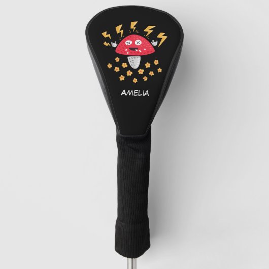 Funny Heavy Metal Mushroom Naam Golfheadcover (Voorkant)