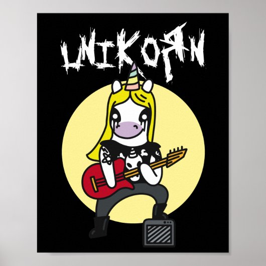 Funny Heavy Metal Unicorn Poster (Voorkant)