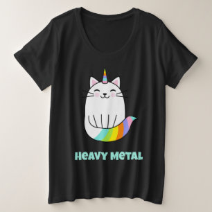 Funny heavy metal unicorne arc-en-ciel chat