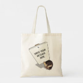 Funny Hedégel Cartoon demonstrant met Placard Tote Bag (Achterkant)