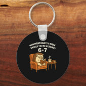 Funny Hedgehog Reading Book 67 Six Seven Meme Sleutelhanger (Voorkant)