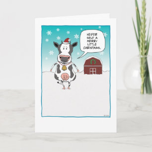 Funny Heifer Self Koe Kerstmis Feestdagen Kaart