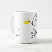 FUNNY HELLO CARTOON EMPLOYEE CO-WORKER CADEAU MUG (Devant gauche)