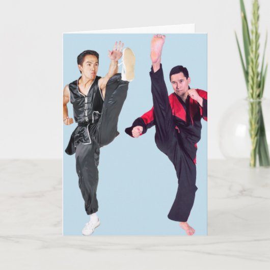 FUNNY HELLO MARTIAL ARTS KARATE GREETING CARTE (Devant)