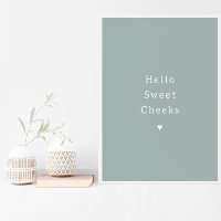 Funny Hello Sweet Cheeks Bathroom Poster