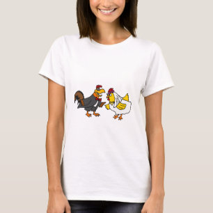 Funny Hen Bride en Rooster Groom Wedding T-shirt