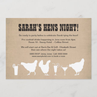Funny Hens Night Bachelorette Invitation