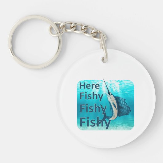 Funny here Fish Fishy Sailfish Sleutelhanger (Voorkant)