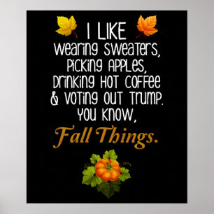 Funny Herfst 2020 November Verkiezingsantitrump Poster