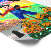 Funny Herfst Black Cats Scarecrow Raven Creationar Poster (Hoek)