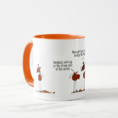 Funny Herfst Horse Cartoon Mok (Voorkant links)