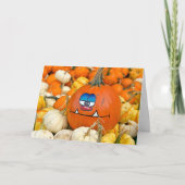 Funny Herfst Pumpkin Kaart (Voorkant)