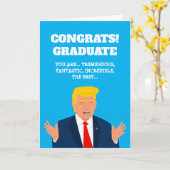 Funny High School Afstuderen 2022 Trump cartoon Kaart (Gele Bloem)