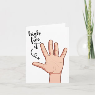 Funny High Vijf illustreerde handfelicitaties Kaart