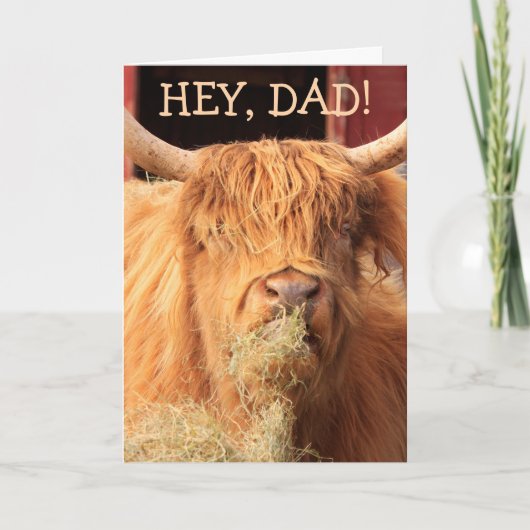 Funny Highland Cattle Vaderdag Feestdagen Kaart (Voorkant)