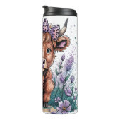 Funny Highland Cow Thermosbeker (Geroteerd rechts)