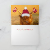 Funny Highland Steer Carte de Noël (Intérieur)