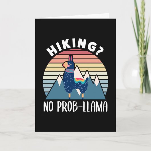 Funny Hiking Llama Mountain Hiker Alpaca Kaart (Voorkant)
