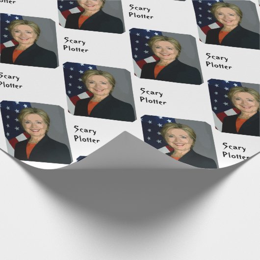 Funny Hillary "Scary Plotter"-pakpapier Cadeaupapier (Hoek)