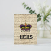 Funny hing text & crown briefkaart (Staand voorkant)